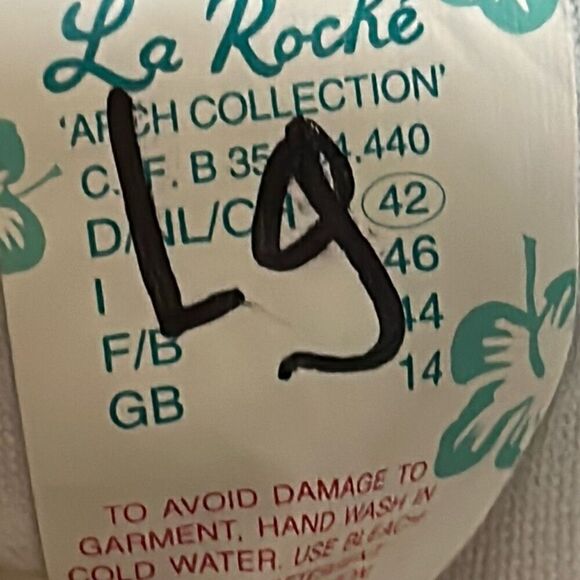 La Roche Women's L Tropical Print Bikini Set Black White Underwire Swimsuit New - Picture 6 of 11